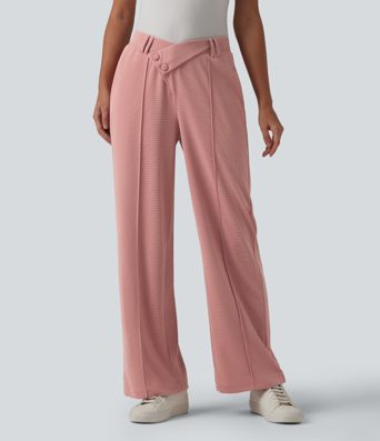 Halara Flex™ High Waisted Straight Leg Waffle Work Pants with Pockets