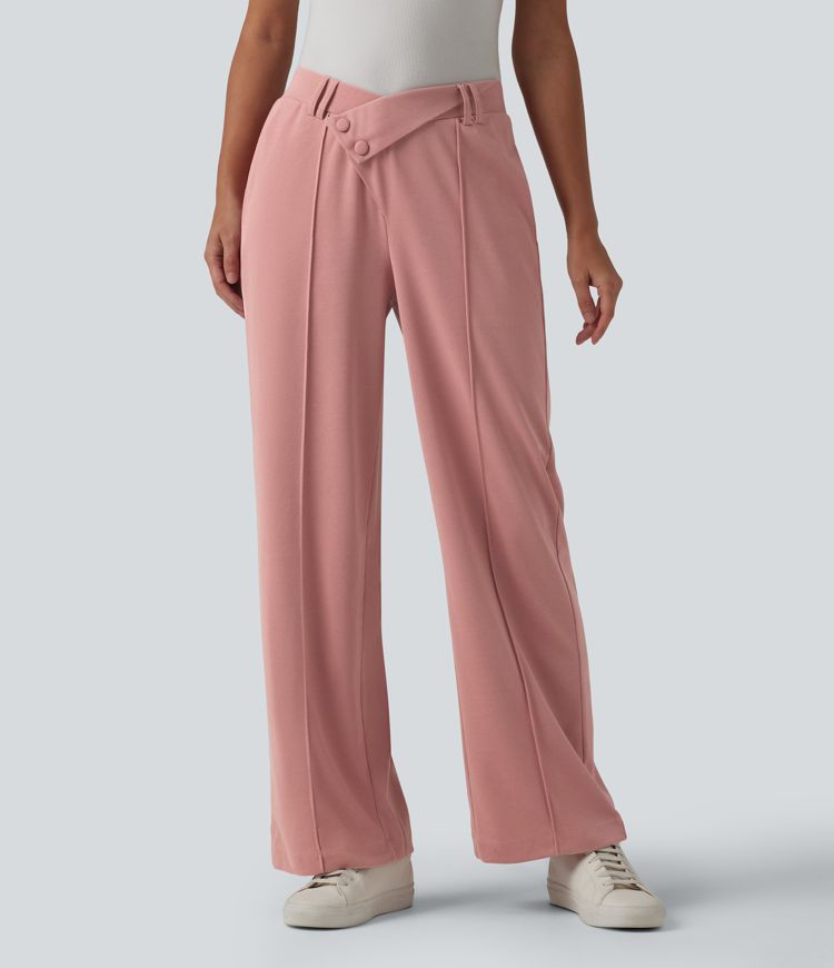Halara Flex™ High Waisted Straight Leg Waffle Work Pants with Pockets