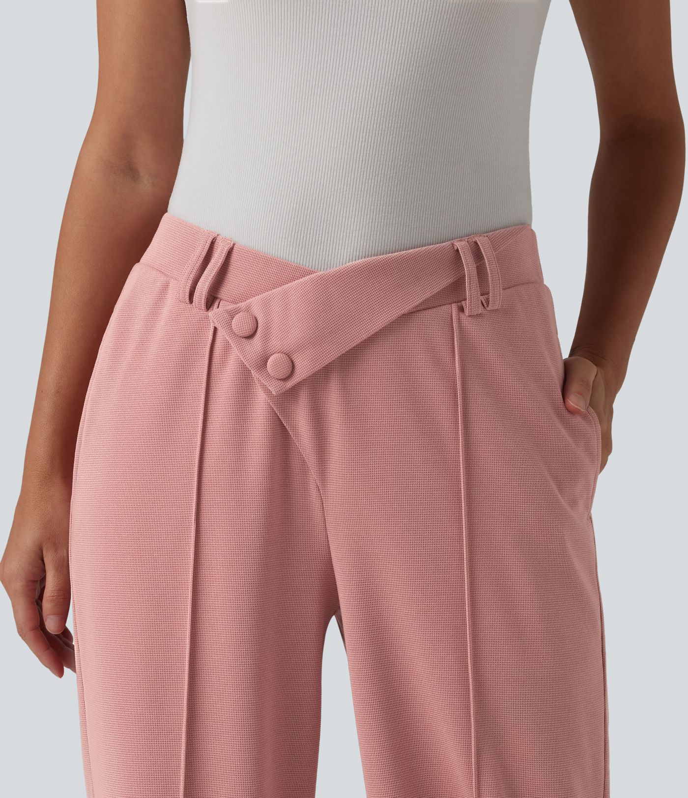 Halara Flex™ High Waisted Straight Leg Waffle Work Pants with Pockets