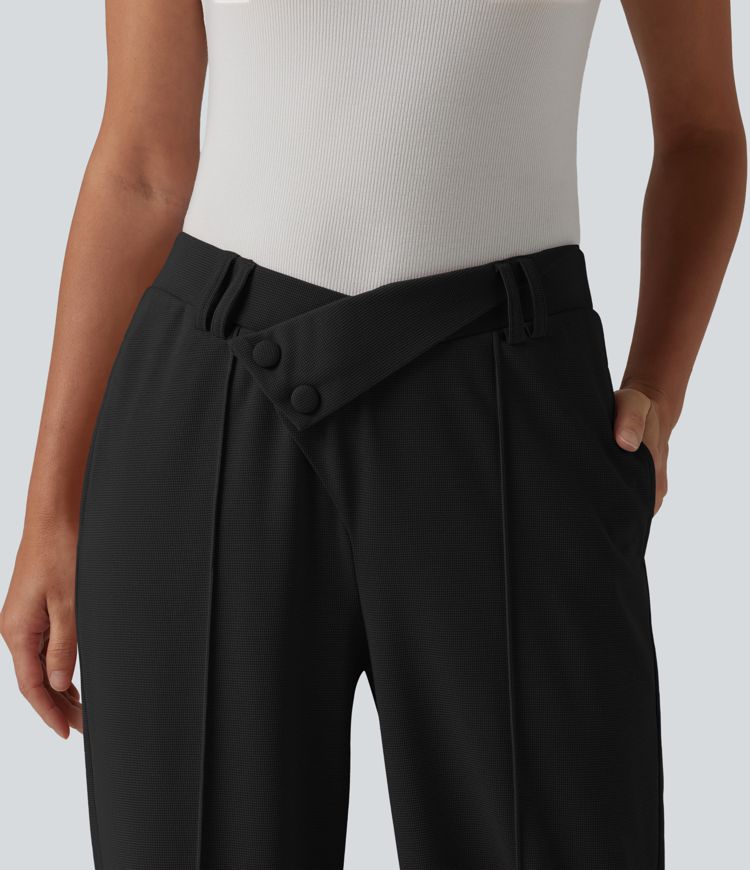 Halara Flex™ High Waisted Straight Leg Waffle Work Pants with Pockets