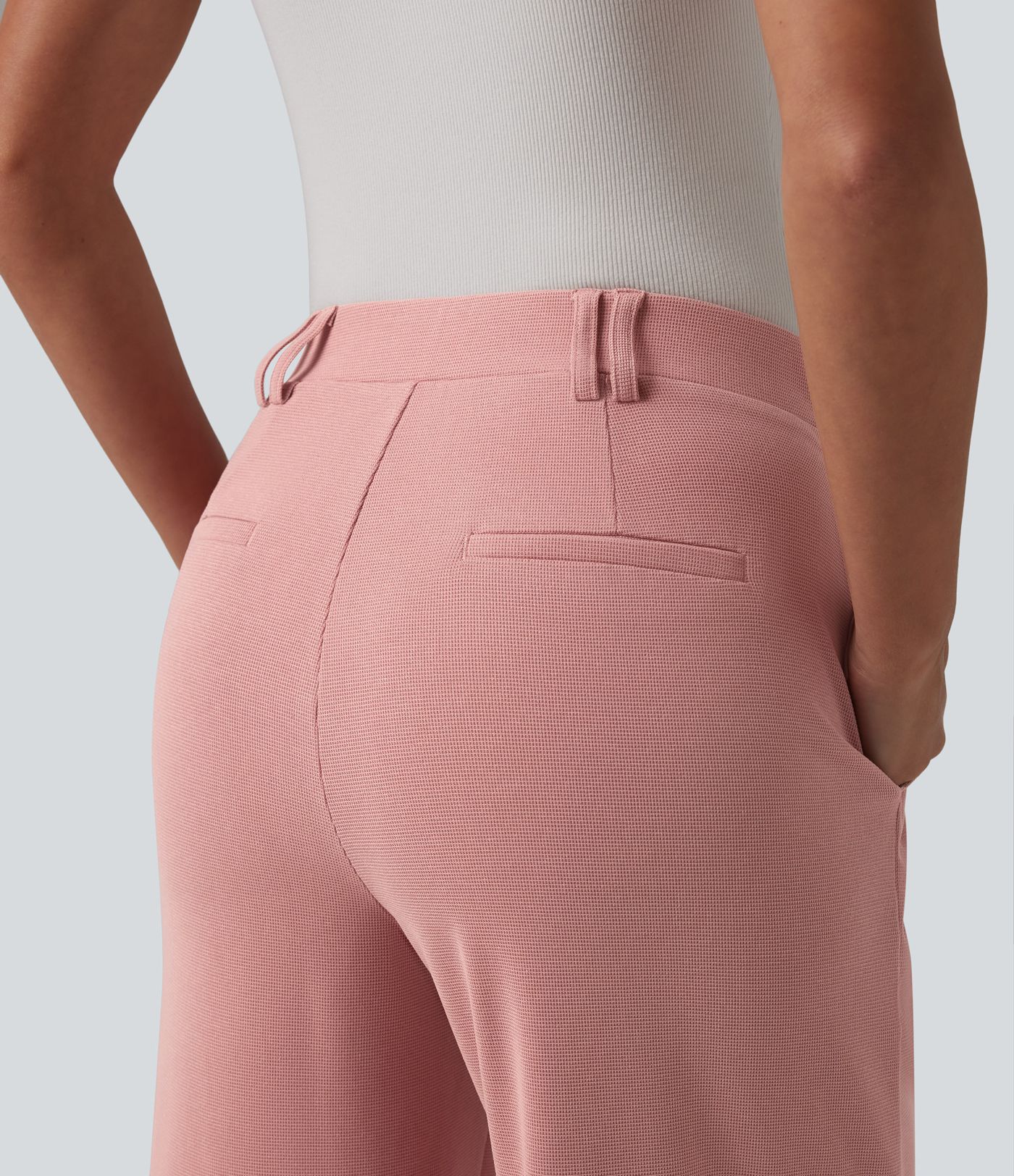 Halara Flex™ High Waisted Straight Leg Waffle Work Pants with Pockets