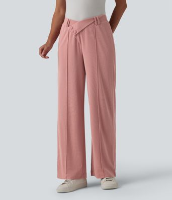 Halara Flex™ High Waisted Straight Leg Waffle Work Pants with Pockets