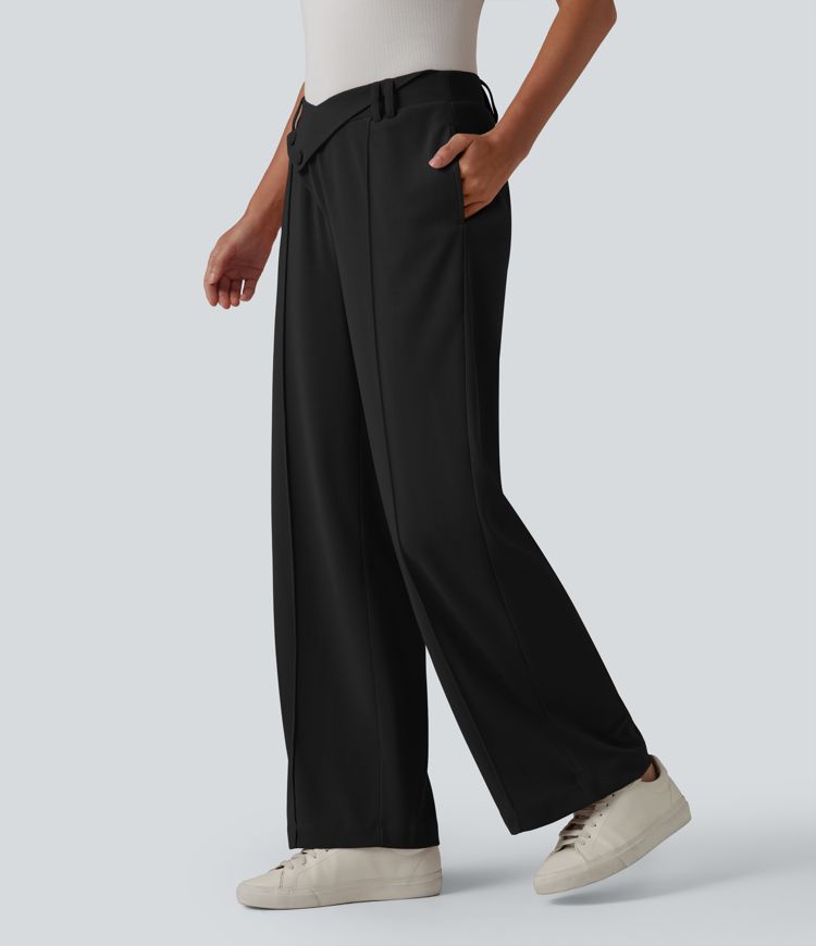 Halara Flex™ High Waisted Straight Leg Waffle Work Pants with Pockets