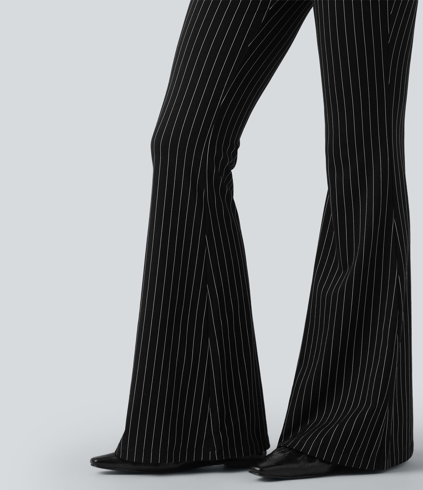 High Waisted Stripe Cool Touch Flare Work Pants