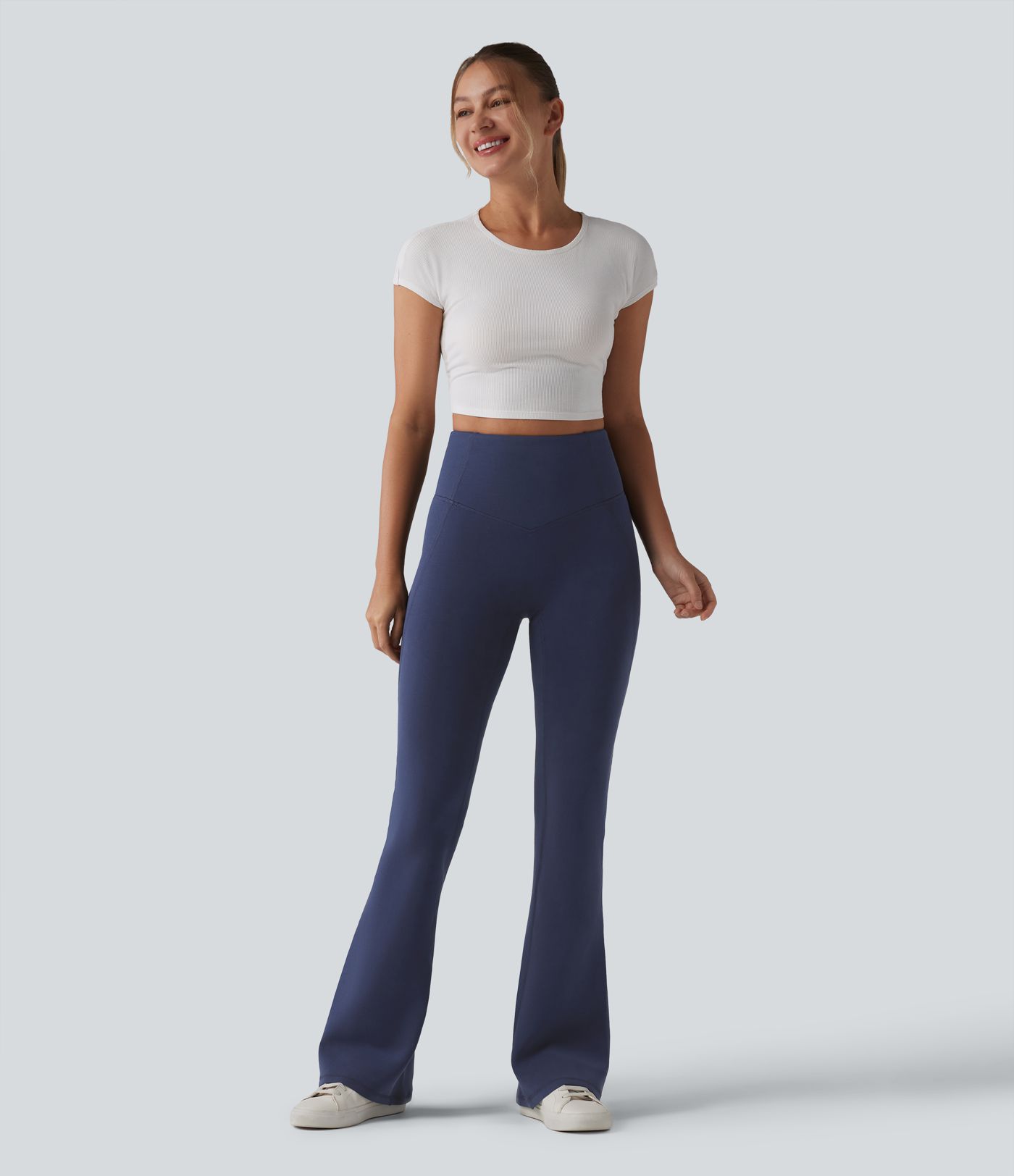 SpacerTek™ High Waisted Tummy Control Flare Casual Pants
