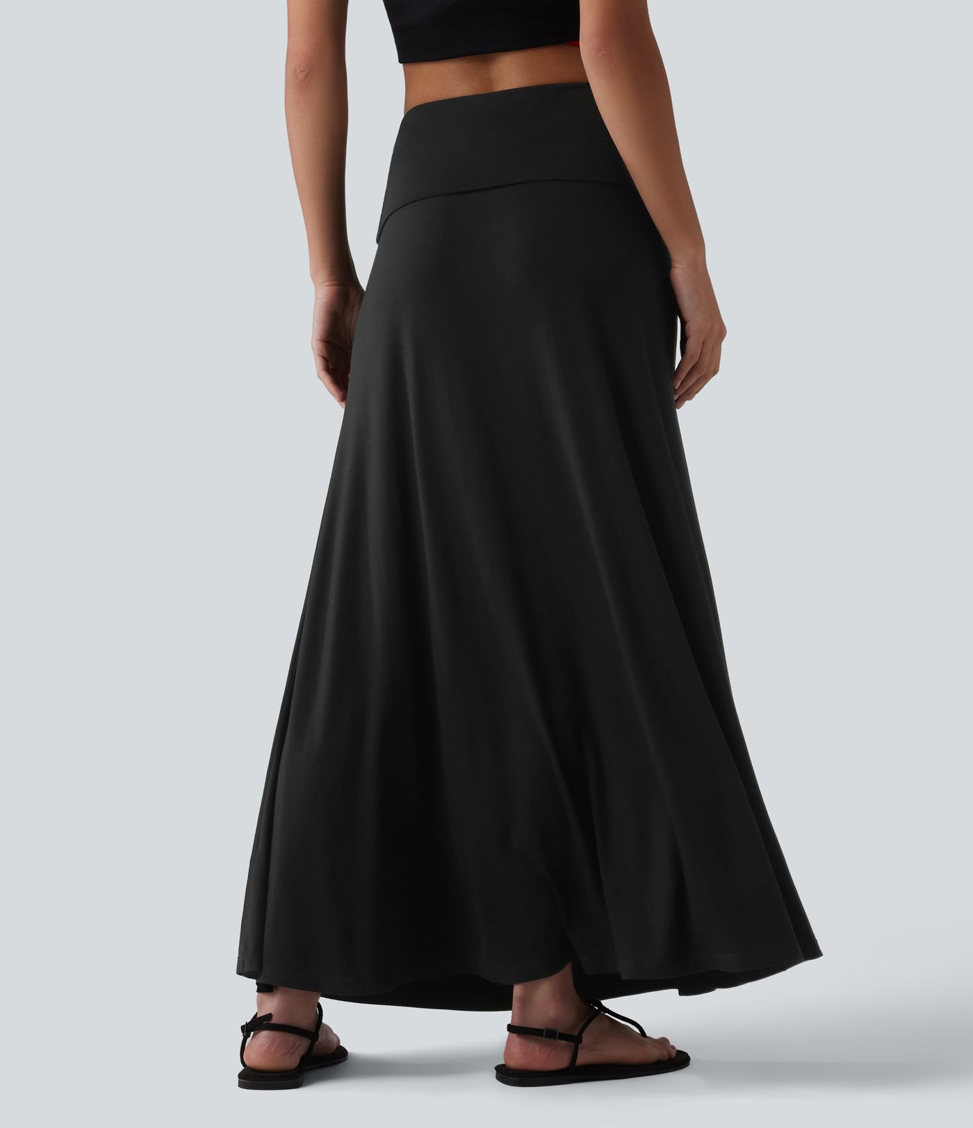 Foldover High Waisted Maxi Casual Mermaid Skirt