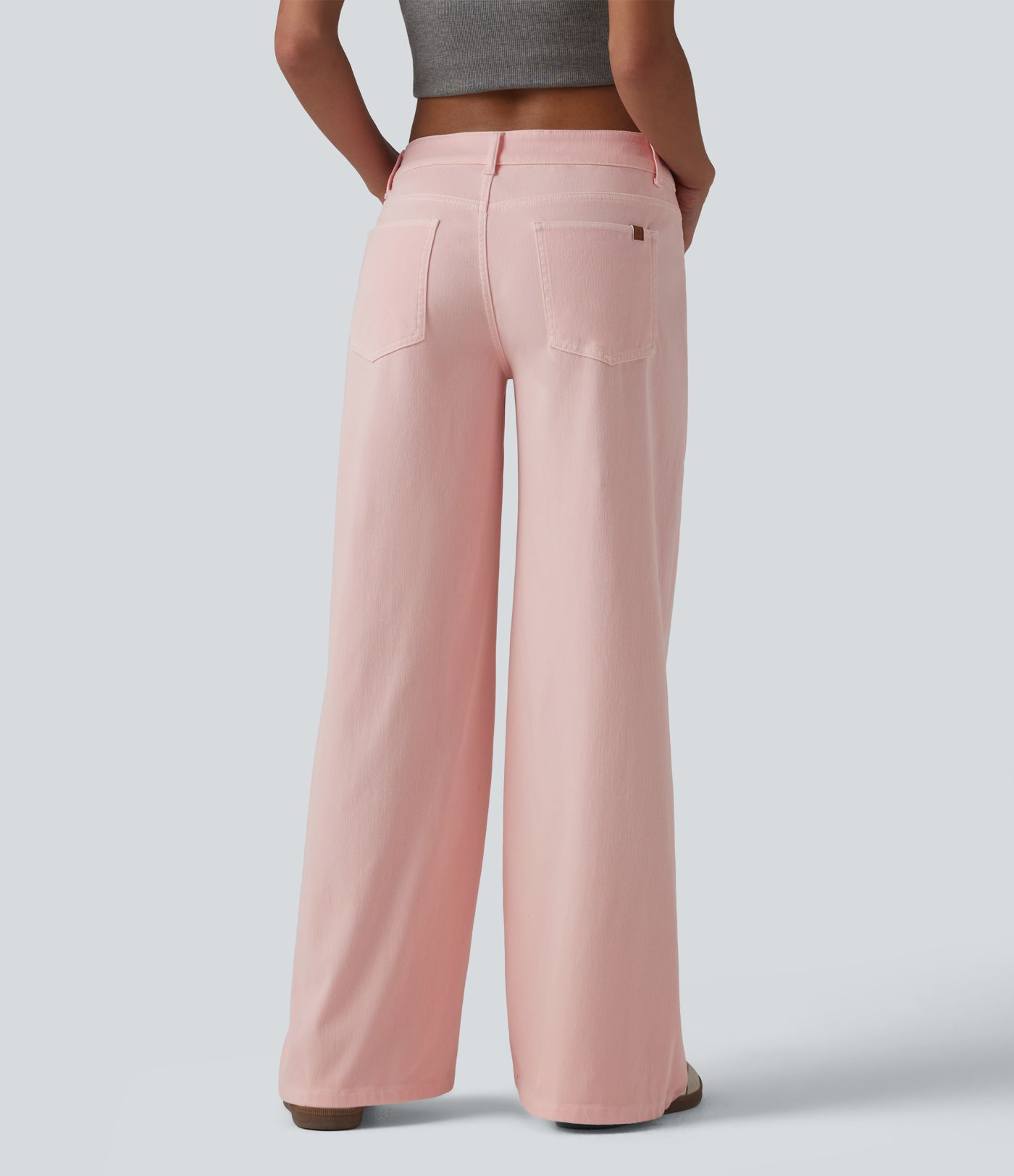 Halara Flex™ Asymmetric Low Rise Wide Leg Colorful Casual Jeans with Pockets