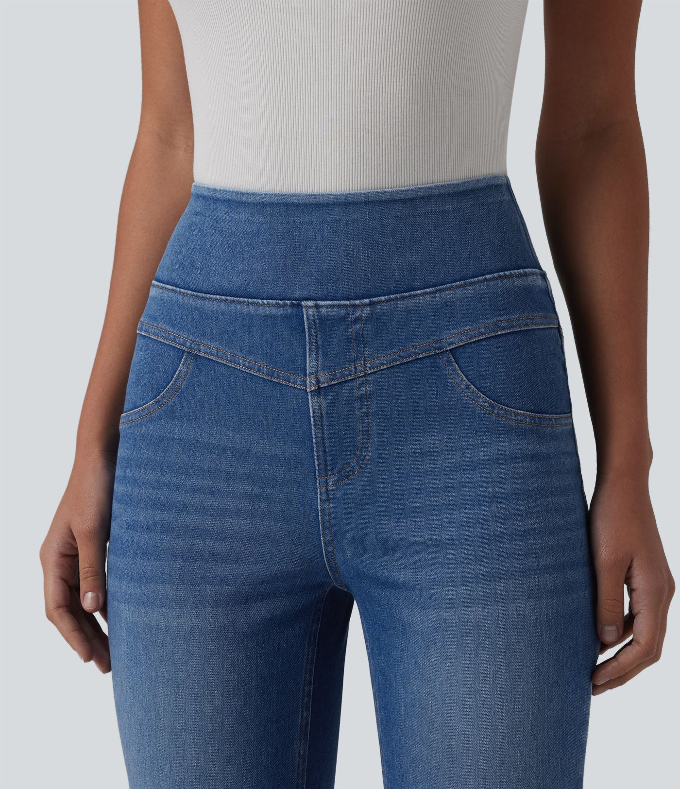Halara Flex™ High Waisted Casual Slim Flare Jeans with Pockets Halara Flex™ High Waisted Casual Slim Flare Jeans with Pockets