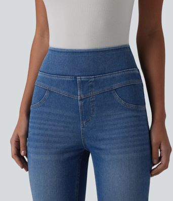 Halara Flex™ High Waisted Casual Slim Flare Jeans with Pockets Halara Flex™ High Waisted Casual Slim Flare Jeans with Pockets