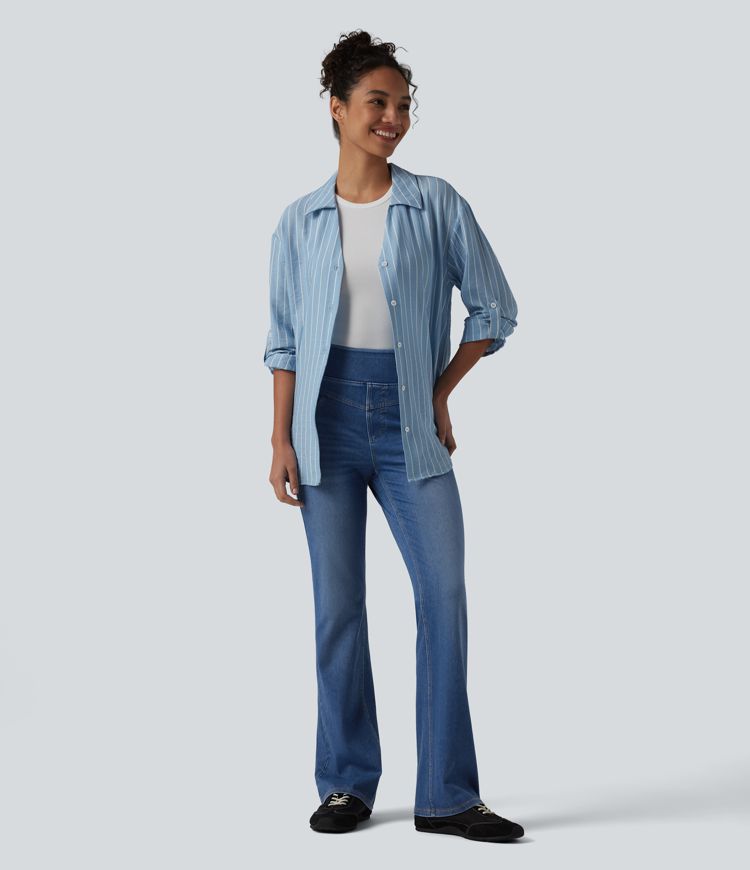 Halara Flex™ High Waisted Casual Slim Flare Jeans with Pockets Halara Flex™ High Waisted Casual Slim Flare Jeans with Pockets