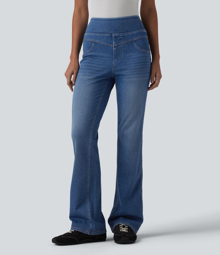 Halara Flex™ High Waisted Casual Slim Flare Jeans with Pockets Halara Flex™ High Waisted Casual Slim Flare Jeans with Pockets