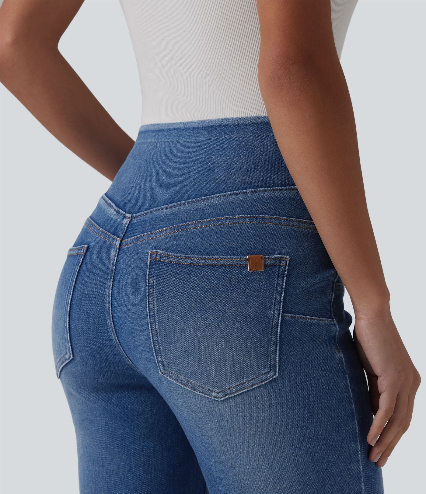 Halara Flex™ High Waisted Casual Slim Flare Jeans with Pockets Halara Flex™ High Waisted Casual Slim Flare Jeans with Pockets