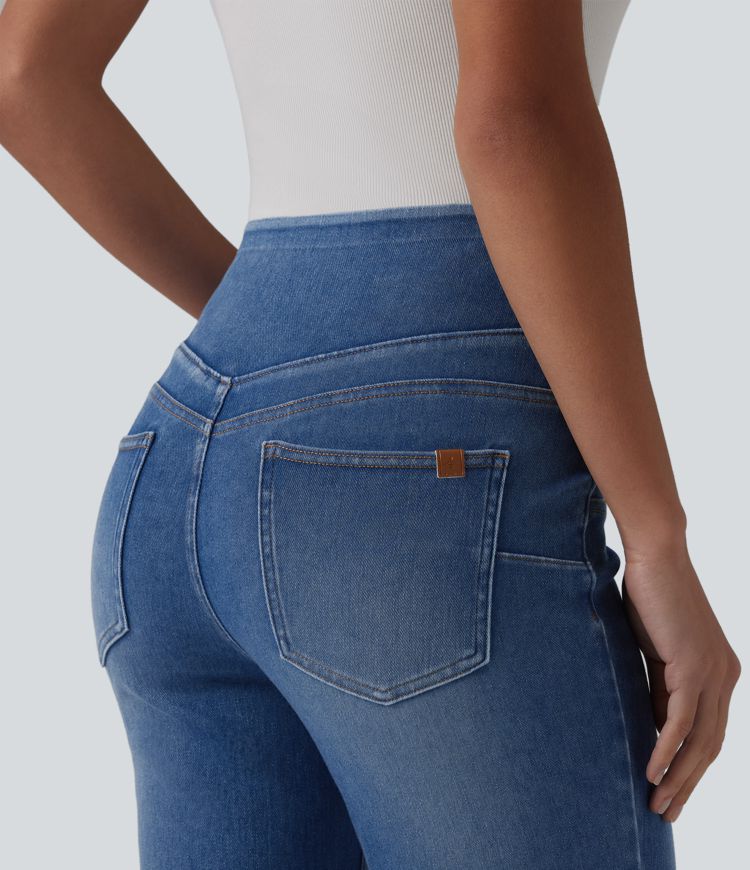Halara Flex™ High Waisted Casual Slim Flare Jeans with Pockets Halara Flex™ High Waisted Casual Slim Flare Jeans with Pockets