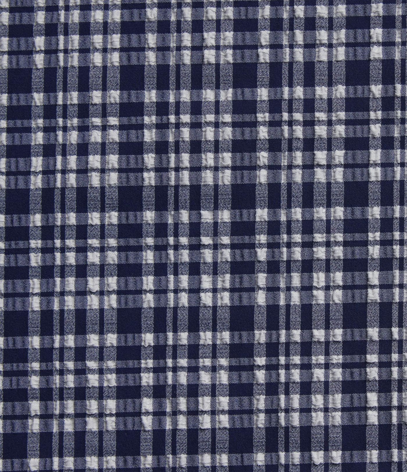 Hoch geschnittene, karierte Crinkle-Hose, schnell trocknend, lässig, mit geradem Bein und Taschen