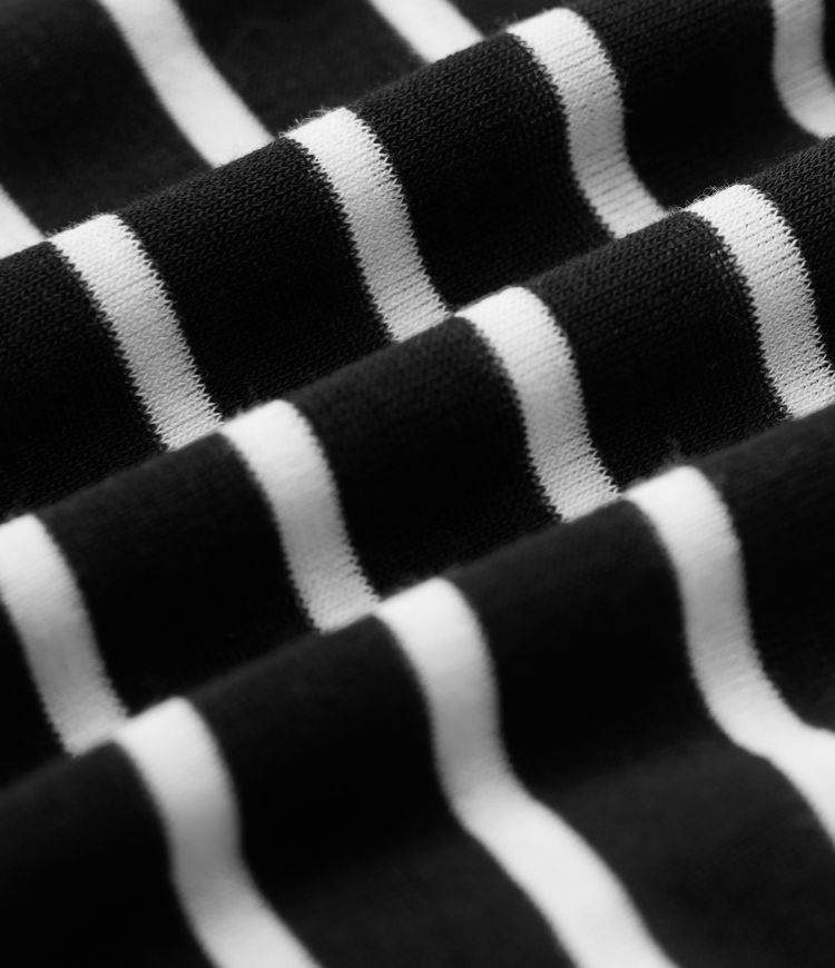 Boat Neck Long Sleeve Drawstring Hem Stripes Casual Top