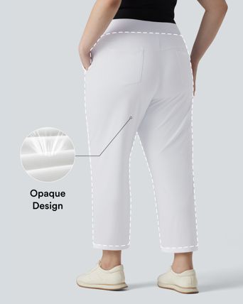 Pantalon de golf grande taille, taille haute, à séchage rapide, avec poches - T-shirt de golf - UPF40+