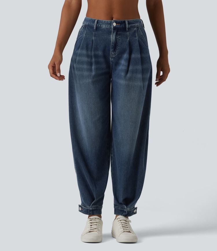 Halara Flex™ Mid Rise Denim Casual Balloon Joggers with Pockets