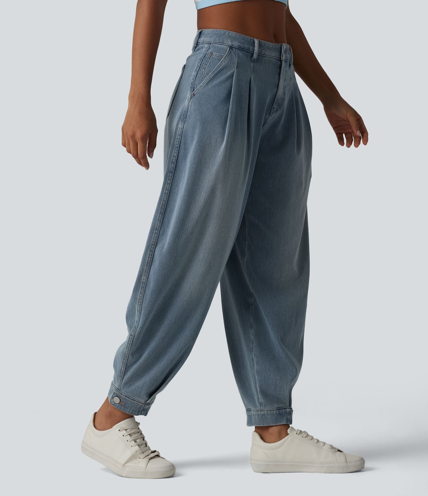 Halara Flex™ Jogging barrel en denim taille mi-haute avec poches