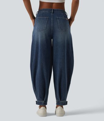Halara Flex™ Mid Rise Denim Casual Balloon Joggers with Pockets