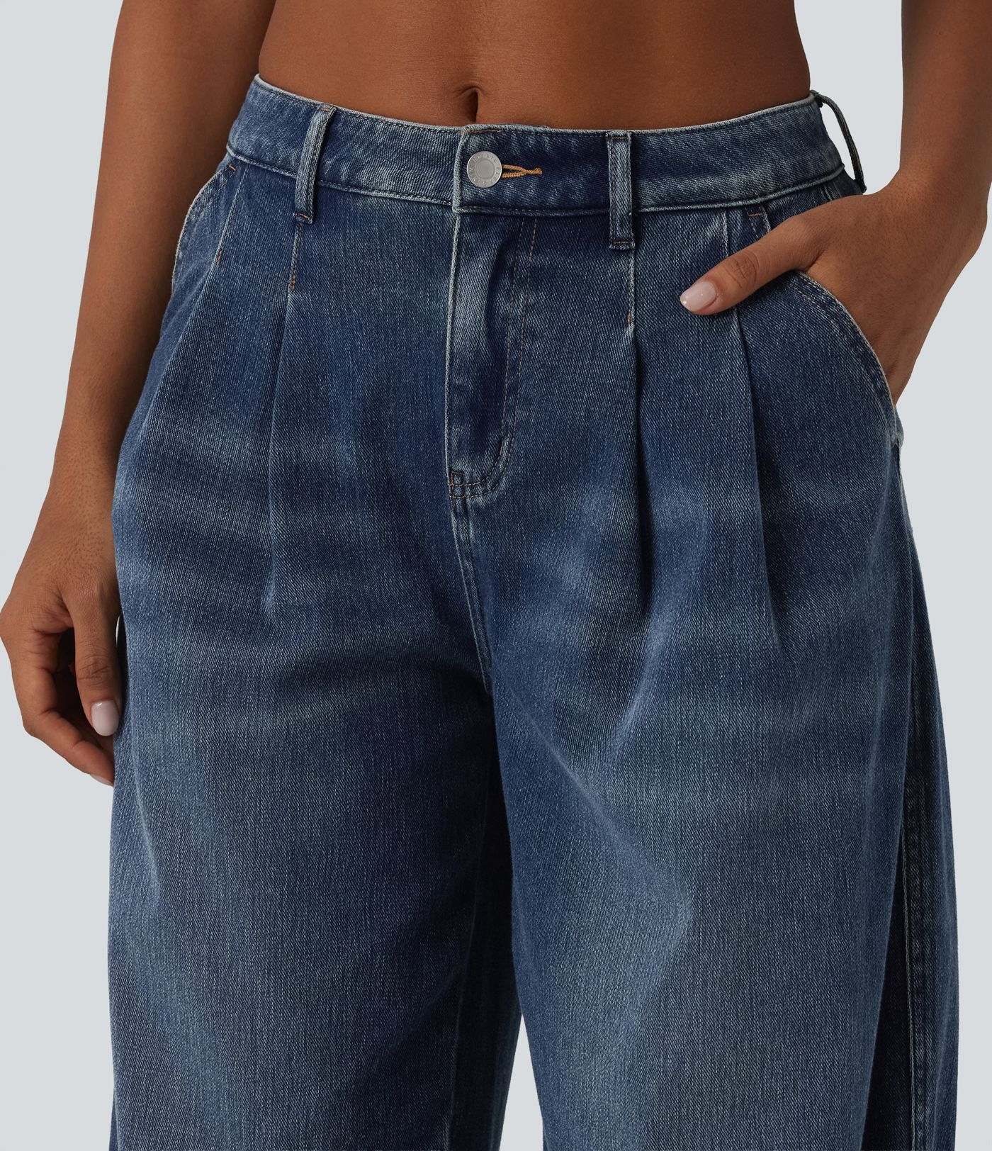 Halara Flex™ Mid Rise Denim Casual Balloon Joggers with Pockets