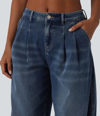 Halara Flex™ Mid Rise Denim Casual Balloon Joggers with Pockets