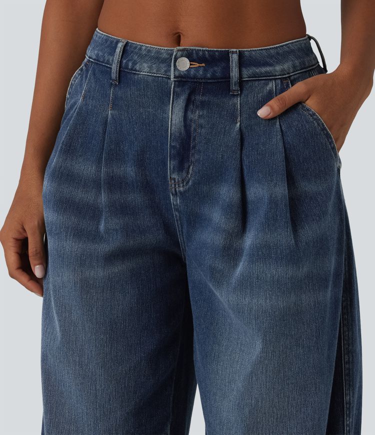 Halara Flex™ Mid Rise Denim Casual Balloon Joggers with Pockets