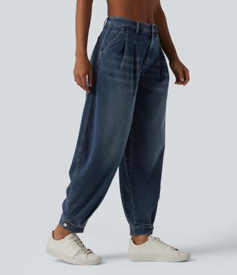Halara Flex™ Mid Rise Denim Casual Balloon Joggers with Pockets