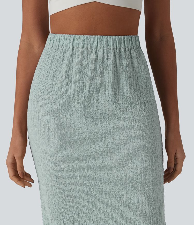 High Waisted Midi Casual Skirt 