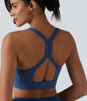 SoftlyZero™ Plush sports bra, light support, backless design with cutouts and built-in bra