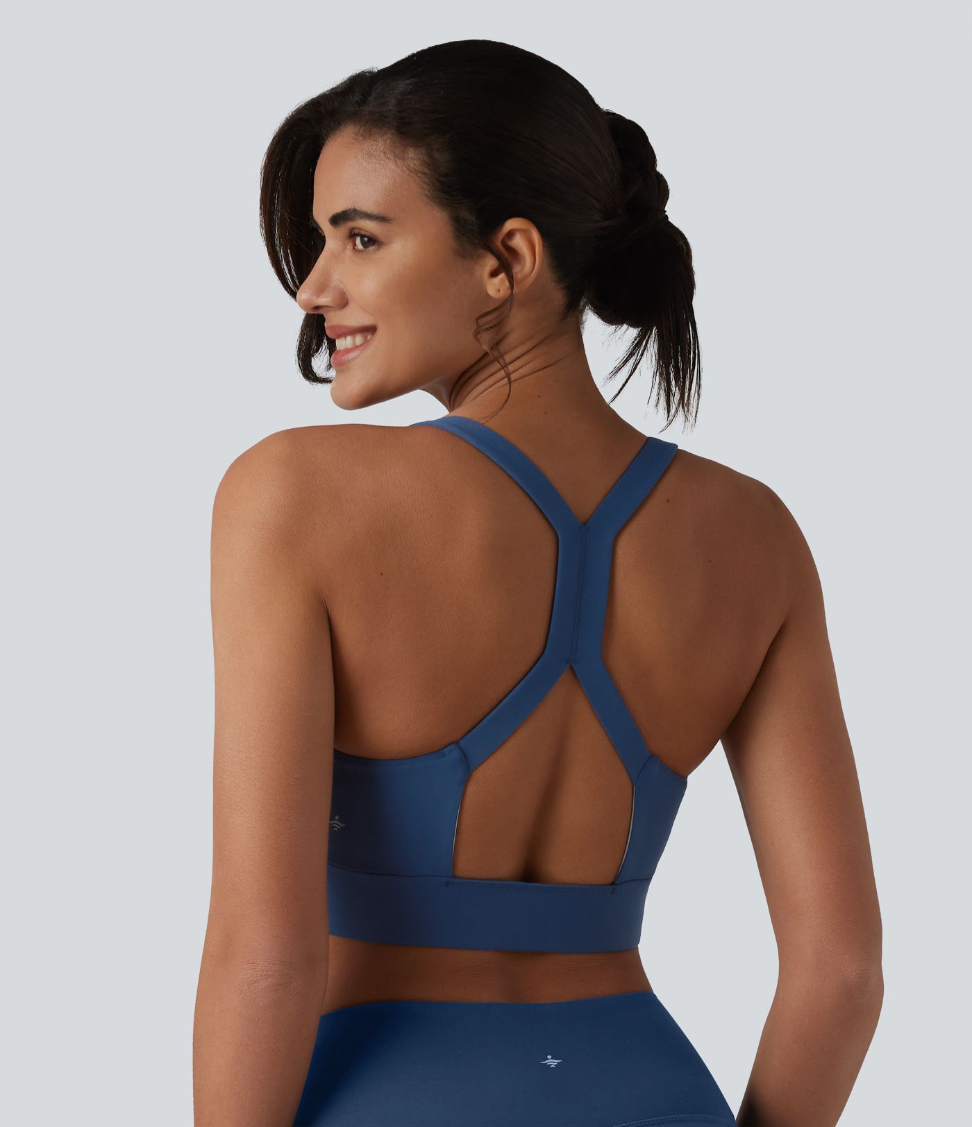 SoftlyZero™ Plush sports bra, light support, backless design with cutouts and built-in bra