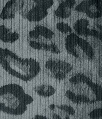 Lässiges Tube-Top aus geripptem Strick mit Leopardenmuster und Rüschensaum