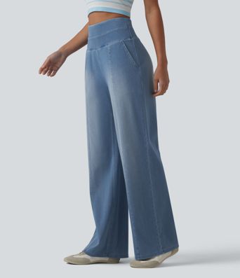 Halara Flex™ High Waisted Tummy Control Casual Baggy Jeans with Pockets
