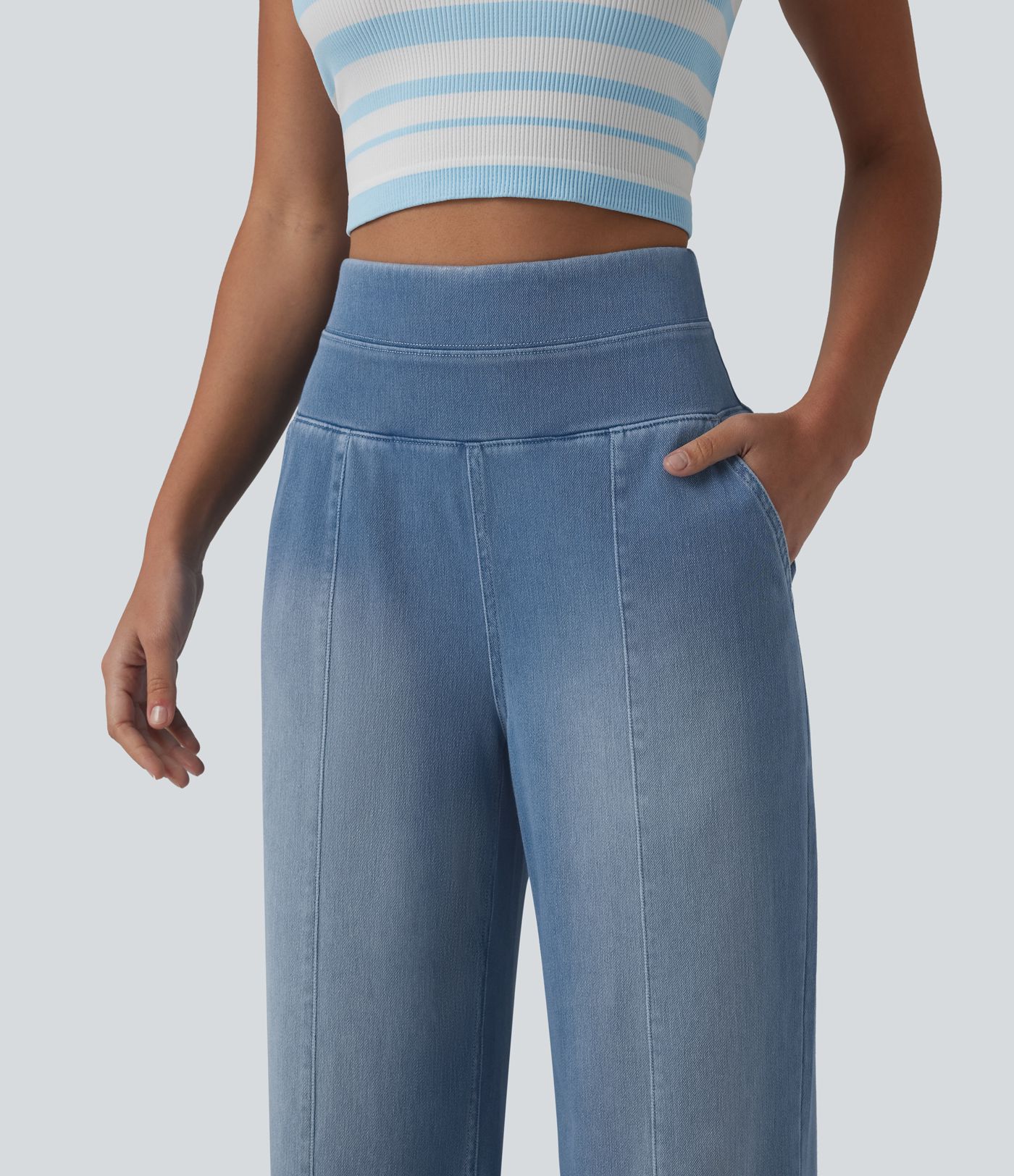 Halara Flex™ High Waisted Tummy Control Casual Baggy Jeans with Pockets