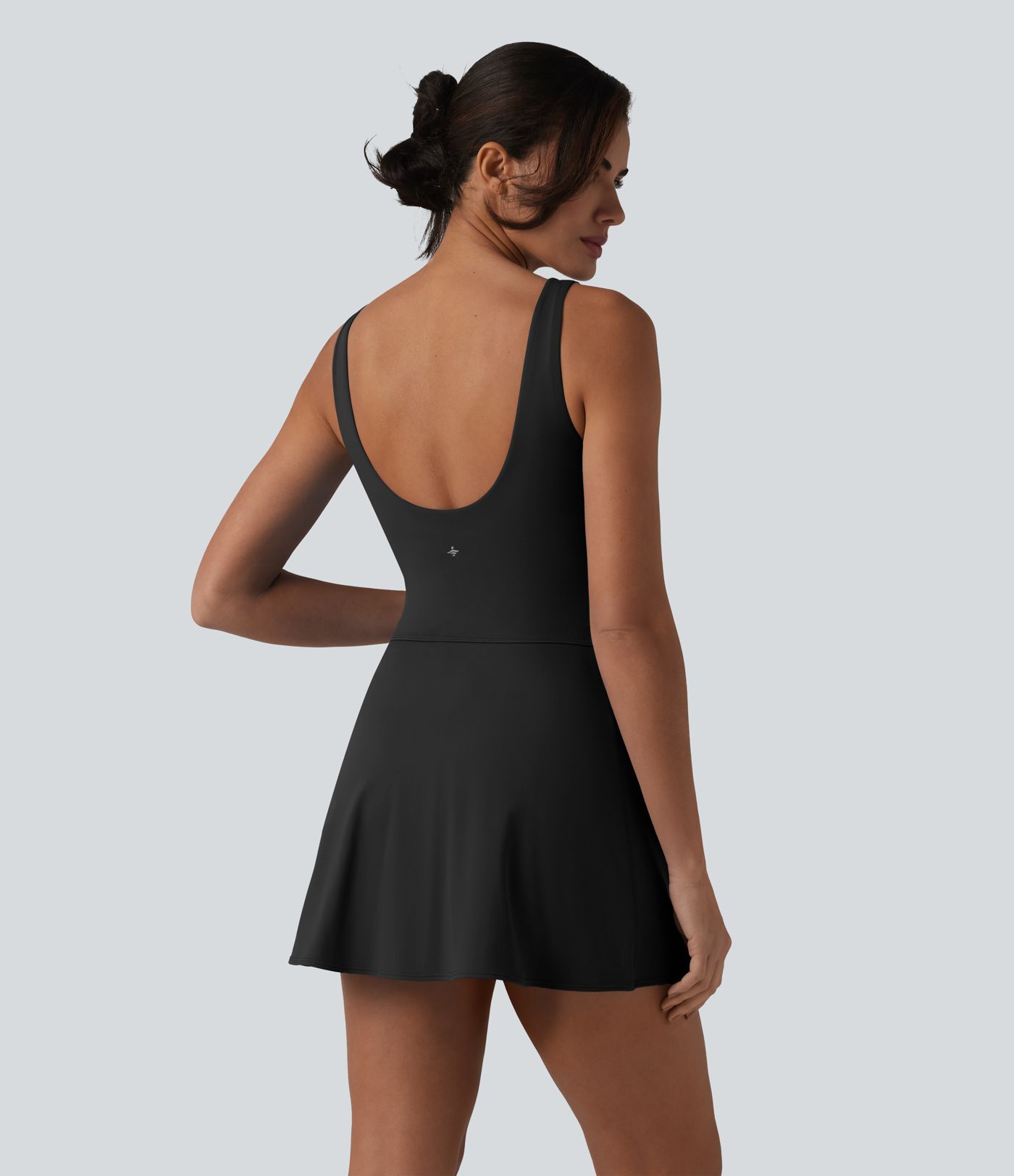 SoftlyZero™ Plush V Neck Built-in Bra Tie Side 2-in-1 Mini Yoga Active Dress with Pockets-Easy Peezy Edition