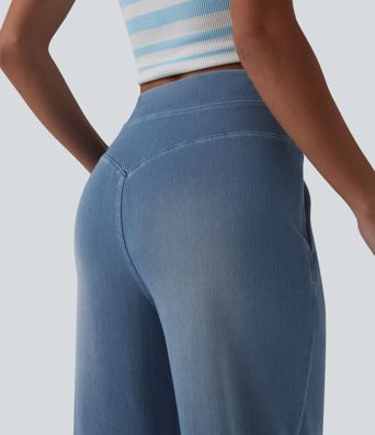 Halara Flex™ High Waisted Tummy Control Casual Baggy Jeans with Pockets