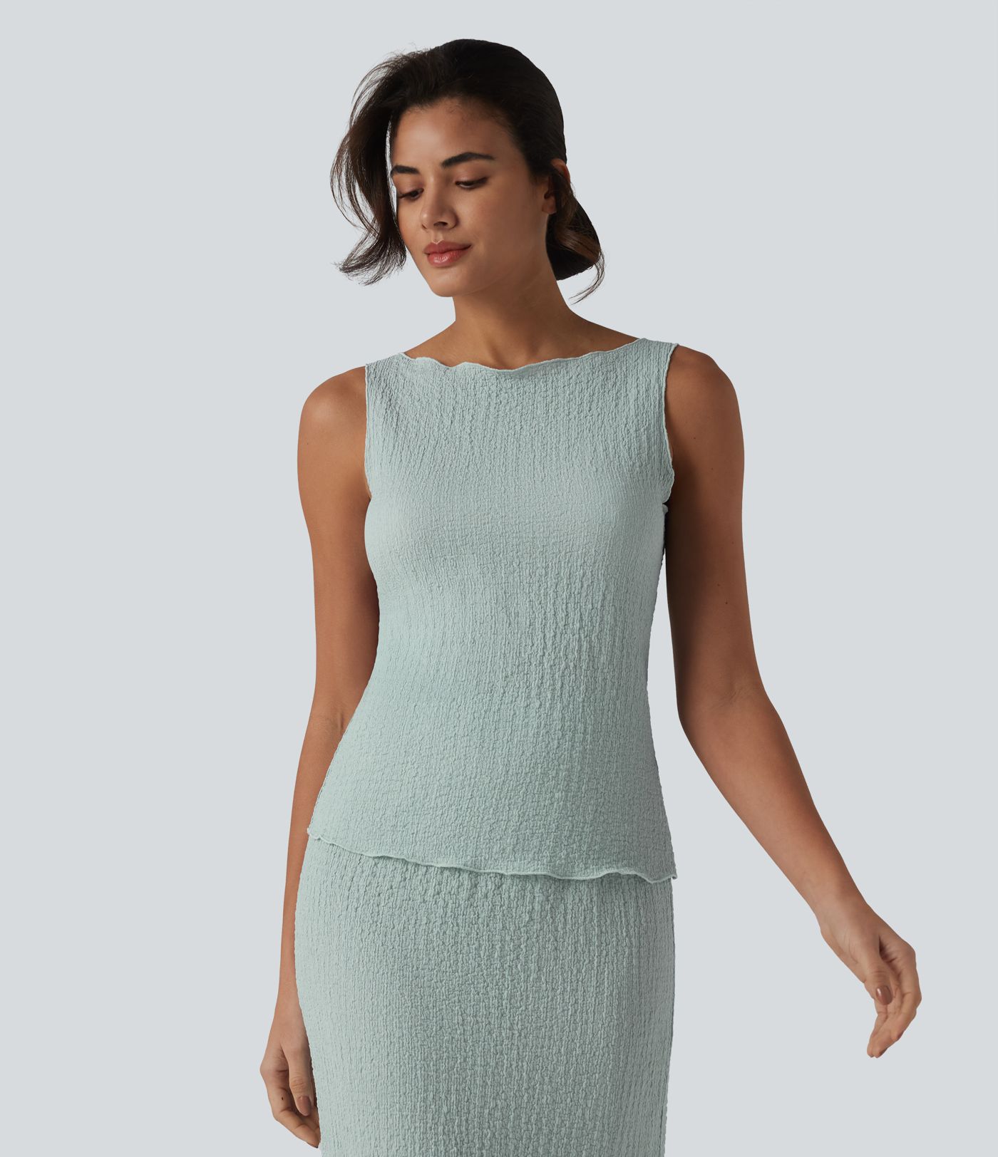 Boat Neck Casual Tank Top