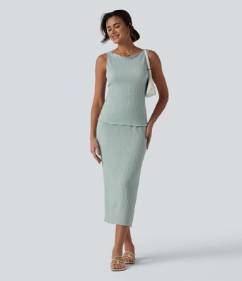 Boat Neck Casual Tank Top
