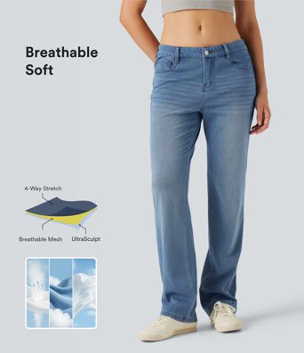 Halara Flex™ Low Rise Slim Casual Jeans with Pockets
