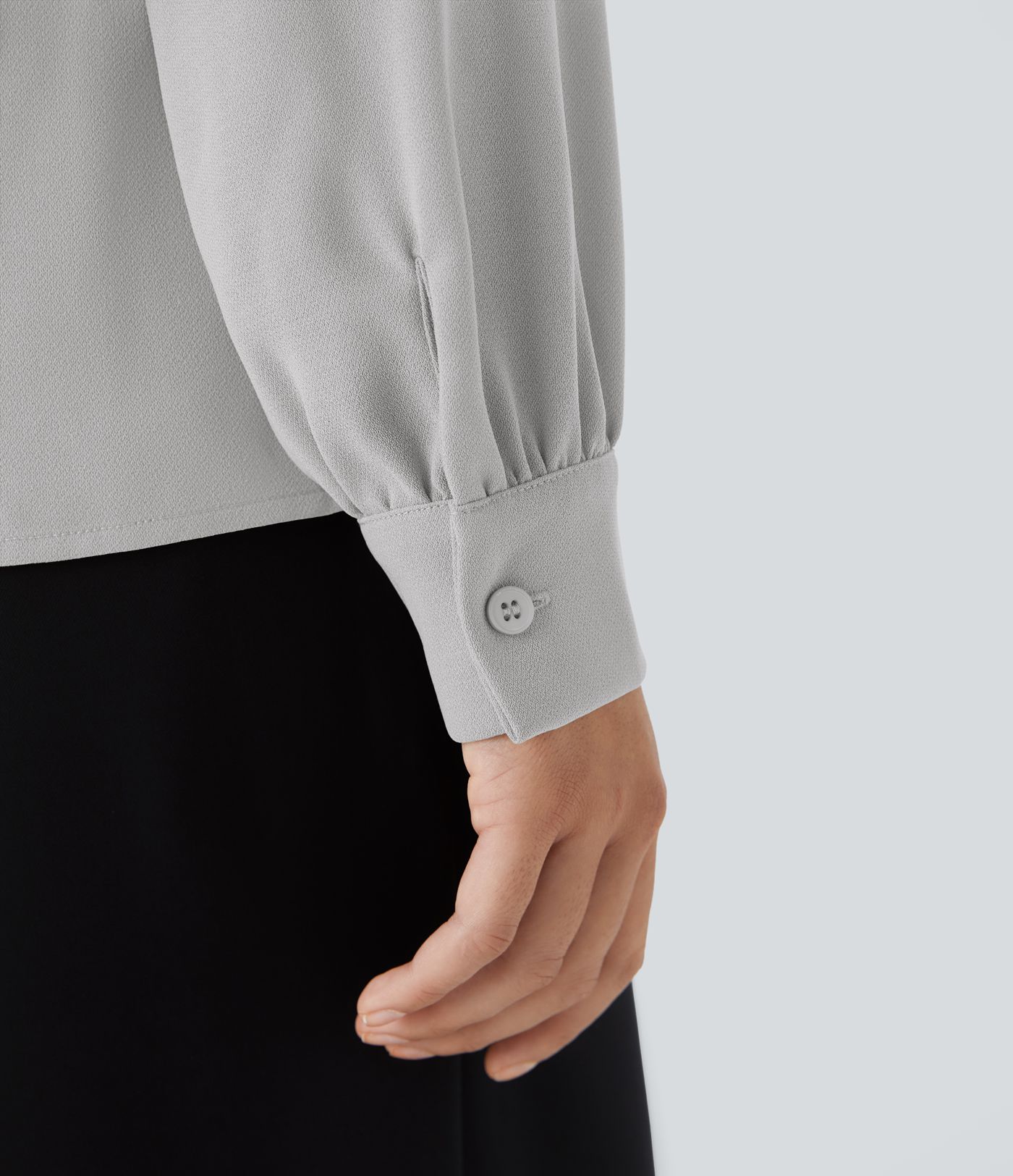 V Neck Long Sleeve Work Blouse