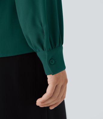 V Neck Long Sleeve Work Blouse V Neck Long Sleeve Work Blouse