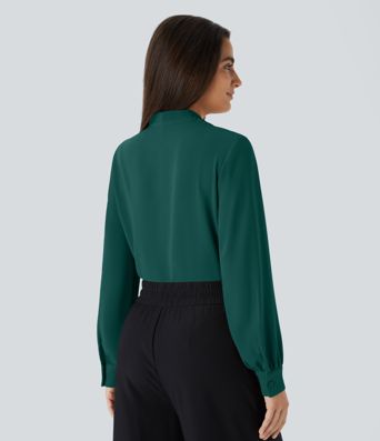 V Neck Long Sleeve Work Blouse V Neck Long Sleeve Work Blouse