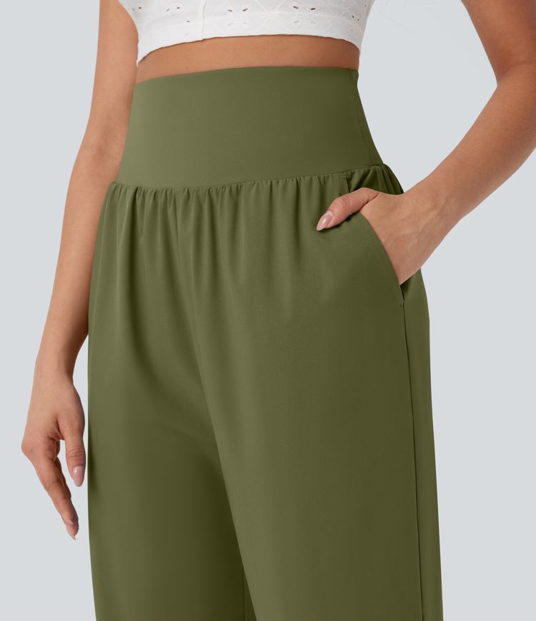 Breezeful™ SoCinched Capri Resort Pants, high rise, tummy control, split hem, quick-drying, side pocket