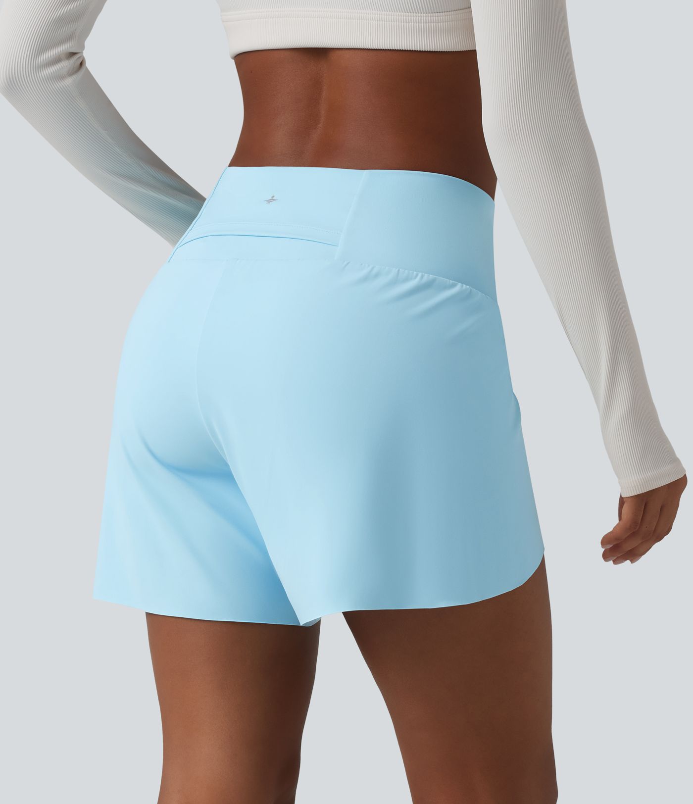 SoftlyZero™ Airy Mid Rise 2-in-1 Tulip Hem Cool Touch Yoga Shorts 5'' with Pockets