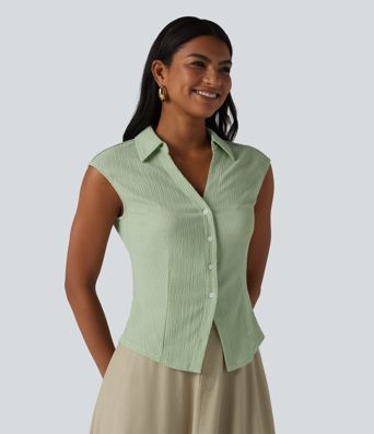 Lässiges, ärmelloses Hemd