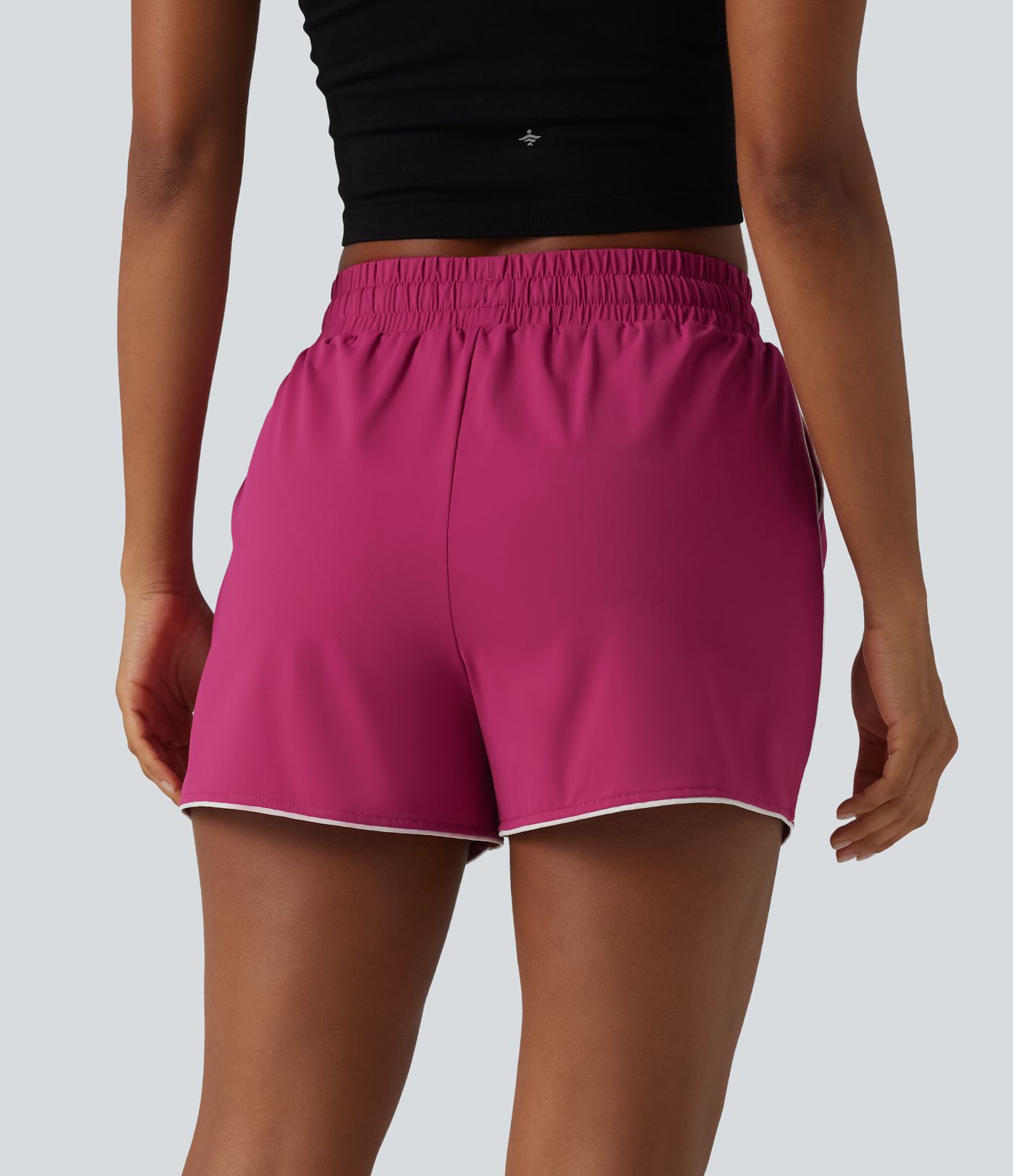 High Waisted Drawstring Quick Dry Cool Touch Workout Shorts 3'' with Pockets-UPF40+