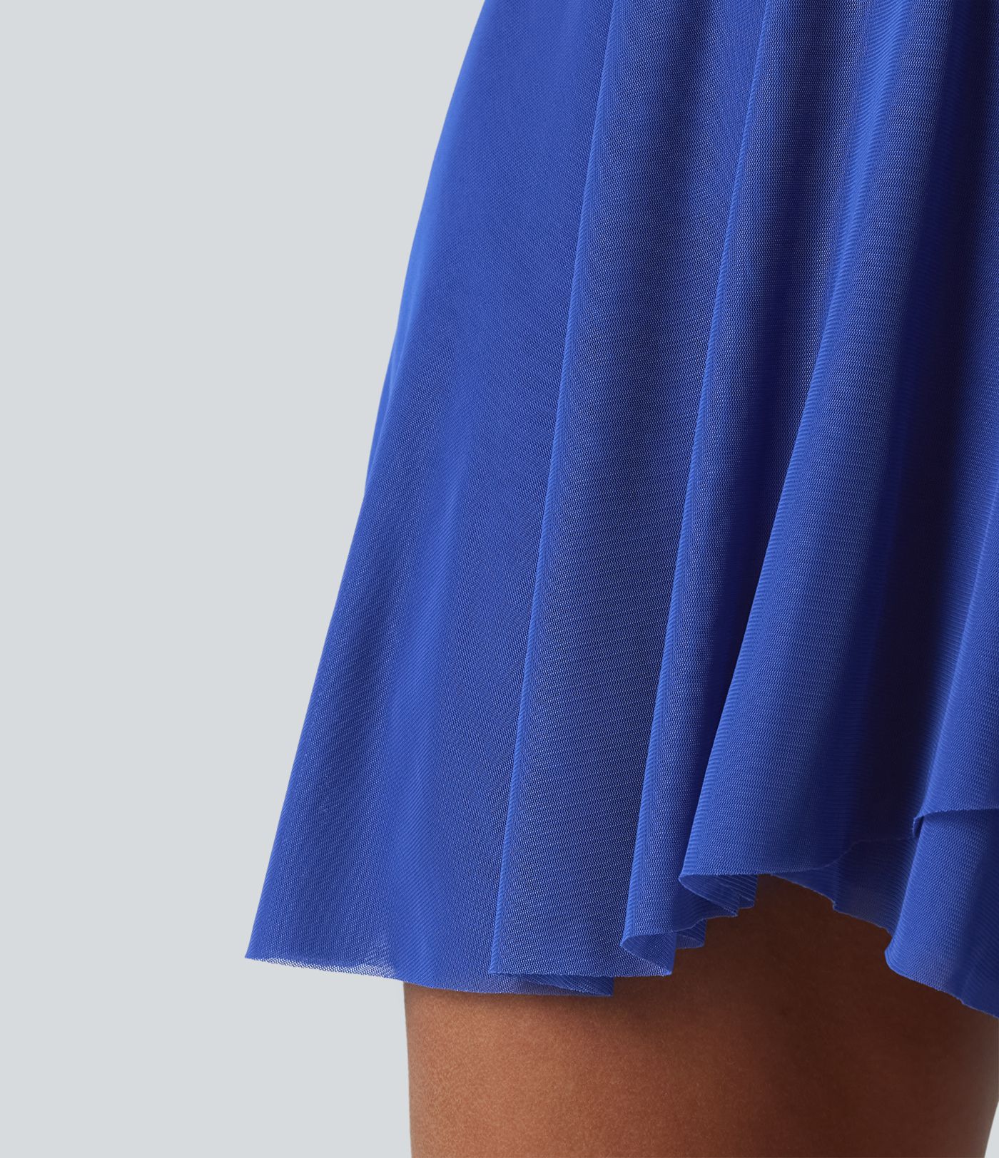 SoftlyZero™ Built-in Bra Contrast Mesh 2-in-1 Mini Tennis Active Slip Dress with Pockets-Easy Peezy Edition-UPF50+