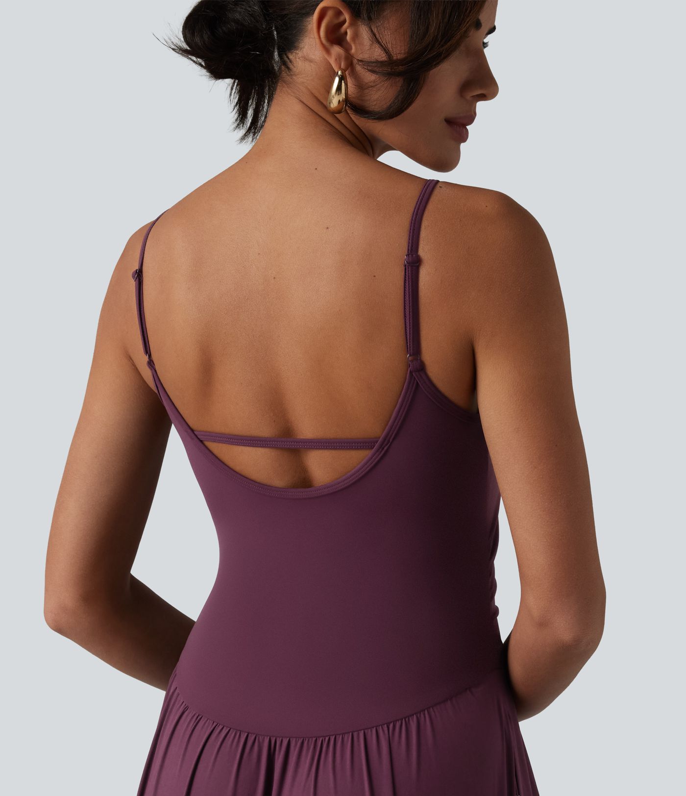 Breezeful™ Backless Adjustable Straps Ruched Built-in Bra Flowy Maxi Quick Dry Bridesmaid and Wedding Guest Slip Dress with Pockets Breezeful™ Backless Adjustable Straps Ruched Built-in Bra Flowy Maxi Quick Dry Bridesmaid and Wedding Guest Slip Dress with Pockets