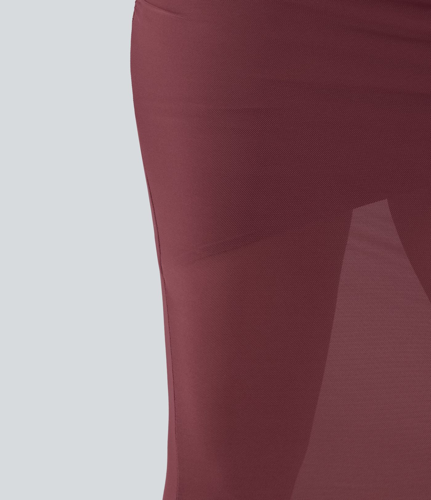 High Waisted Tummy Control 2-in-1 Mesh Bodycon Midi Casual Skirt