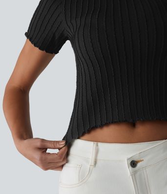 OneForm Seamless Flow Round Neck Short Sleeve Cropped Casual T-Shirt