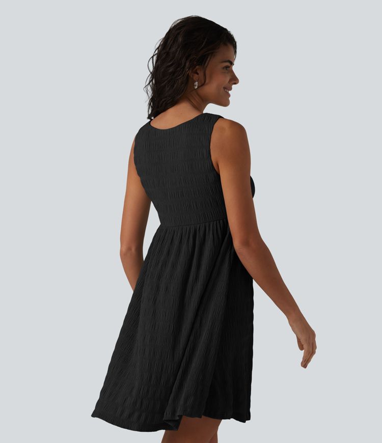 Round Neck Sleeveless Mini Casual Dress